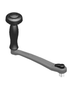 Lofrans' Winch Handle, Anodised Aluminium, with lock and speed handle, 10'' (25 cm), Black