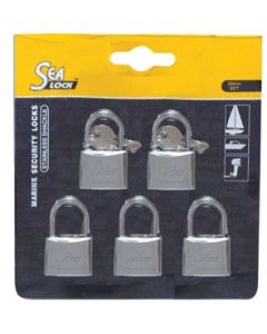 Set of 5 Padlocks,SeaLock, 1-3/16''(30mm), w/ joint key