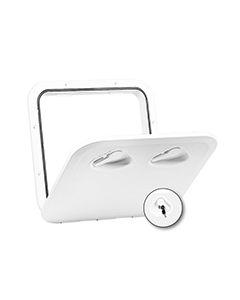 TOP LINE Hatch w/Lock, White, 14-9/16 x 14-49/64''(370x375mm)