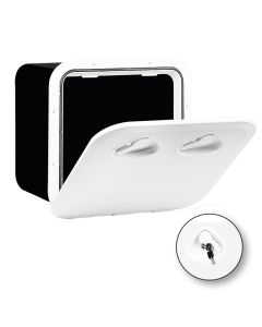 TOP LINE Storage Hatch w/Lock, White, 14-9/16 x 14-49/64''(370x375mm)