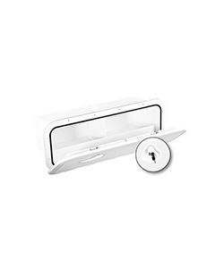 TOP LINE Storage Hatch, w/Lock, White, 9-9/16 x 23-57/64''(243x607mm)