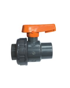 Ball Valve 1'', Single Union, BSPP, Plastic, Orange
