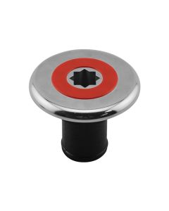 INOX Deck Filler Ø2'' (38 mm), with Red Cap, for Fuel, Black Base