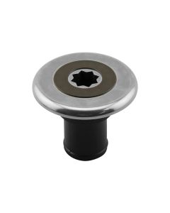 INOX Deck Filler Ø2'' (38 mm), with Brown Cap, for Waste Water, Black Base
