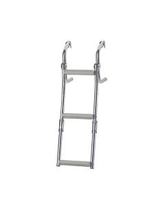 Foldable Ladder for Nar. Transom, 2+1 steps, Inox 316, 90⁰, L22-41/64xW8-30/64''(L575xW215mm)