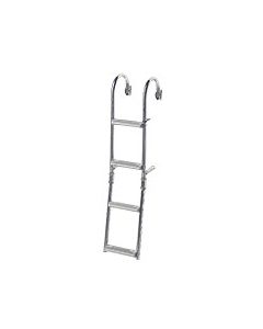 Foldable Ladder for Nar. Transom, 2+2 steps, Inox 316, 180⁰, L41-22/64xW8-30/64''(L1050xW215mm)