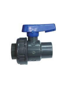 Ball Valve 1/2'', Single Union BSPT, Plastic, Grey