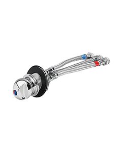 Mixer Water Tap (C/H), Chr Brass, w/3 -Hose Conn. 8'' (20 cm)