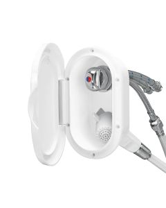 Case with White Shower, Mixer Tap, 9.84 ft (3 m) Hose, with Lid, White
