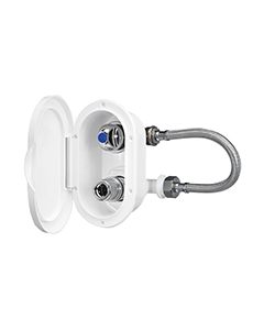 Case w/Cold Wat.Tap & Outlet, Elbow Conn w/Lid, White