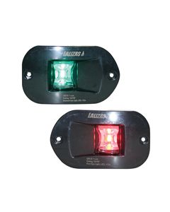 FOS LED 12 Starboard & Port Lights 112,5°, Side & Flush mounted, Set, with black housing