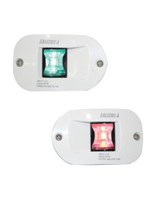 FOS LED 12 Starboard & Port Lights 112,5°, Side & Flush mounted, Set, with white housing