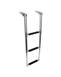 Telescopic Ladder, 3 steps, Inox 316, L.34-29/64xW.11-27/64''(L875xW290mm)