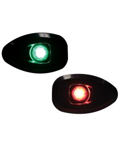 MICRO LED 12 Starboard&Port Lights 112,5°,Side&Flush mount.,Set,Black Hous.,w/out holes