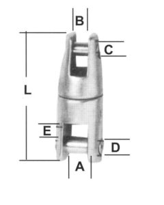 Anchor Chain Connection, Inox 316, for Chain 3/8 & 1/2 '' (10 & 12mm)