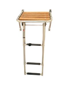 Platform w/ telescopic ladder, 17-23/32 x 15-23/64''(450x390mm), Inox 316